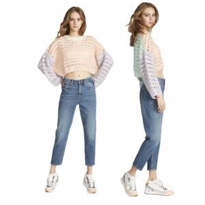 Vigoss Friday high rise tapered boyfriend jeans medium wash size 28 x 26 NWT